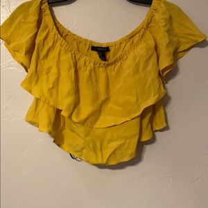 Yellow forever 21 small crop top
